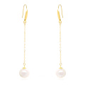 18K Gold Ear Jewelry Freshwater Drop Pearl Earrings